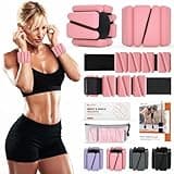 Wrist Weights, Ankle Weights for Women Men, Adjustable Wrist Weighted Bracelet for Home Gym Workout, Running, Yoga, Exercise, Strength Training, Set of 2 (1LB Each)-Pink