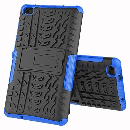 OWSIHNZBF Tablet Cover For Lenovo Tab E7 7.0/7104F Tire Texture Shockproof TPU+PC Protective Case with Folding Handle Stand(Dark blue)