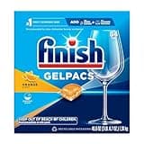 Finish Gelpacs Dishwasher Detergent Pods, Quick Dissolving Cleaning Power, Fights Grease & Dried-On Food, Easy-to-Use Pre-Measured Dishwasher Soap, Orange Scent, 84 Count