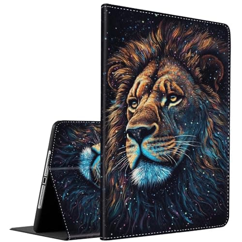 SOMFUAKA Case for iPad Mini 7 (A17 Pro) 2024, iPad Mini 6 2021, iPad Mini 7th/6th Gen 8.3 Inch,Slim Fit Foldable Standing Cover Case with Auto Sleep/Wake,Black and Gold Lion