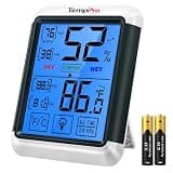 TempPro TP55 Digital Indoor Hygrometer Thermometer, 4-Inch Temperature/Humidity Monitor with Touchscreen and Backlit, Room Thermometer/Humidity Meter for House Home Greenhouse (Previously ThermoPro)
