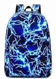 mezhsa Boy School Backpack Elementary Middle Lightning Bookbag Laptop Teenager Waterproof Lightweight 17 Inches (1-Blue)