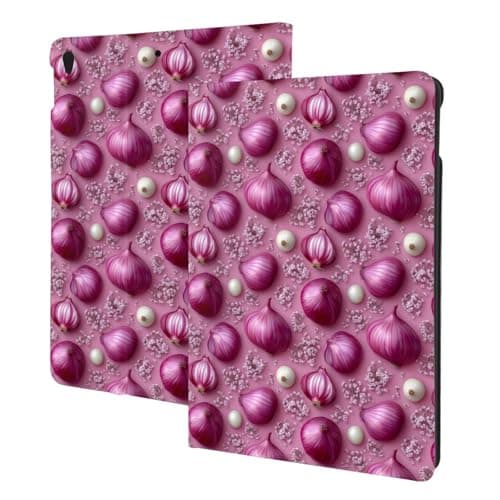 Compatible with iPad 9th/8th/7th Generation Case - Floral Onion Print Compatible with iPad 10.2 Case, Folio Stand, Auto Wake/Sleep, Tablet Case Cover