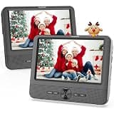 FANGOR 7.5 Inch Dual Car DVD Player, Portable Headrest Video Player for Car with 5 Hours Rechargeable Battery, Last Memory, AV Out/in, Support USB/SD/Sync TV, All Regions (1 Player+1 LCD Screen)