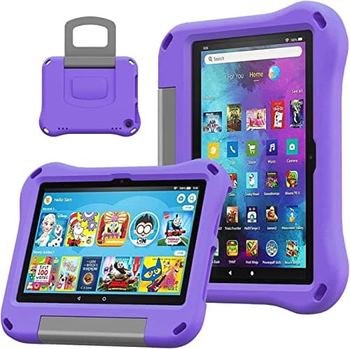 Case for 8 Inch Tablet (12th/10th Generation,2024/2022/2020 Release)-Lightweight Shockproof Kids Case Cover.Also for 8in Sony Nokia iPad Samsung Android Tablets. (C-Purple)