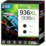 936XL 936e Black Ink Cartridges Replacement for HP 936 Black Ink Cartridges Combo Pack (2 Pack), Compatible with HP Printer OfficeJet Pro 9122e 9125e 9128e 9730e, High Yield Ink, Updated with V19.7.1