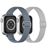 Slim Bands Compatible with Apple Watch for Women: 5000-Time Stretch Nylon PFAS-Free Strap for iWatch Series 11/10/9/8/7/6/5/4/3/SE/2 (38mm 40mm 41mm 42mm 44mm 45mm 46mm), Breathable All-Day Workout