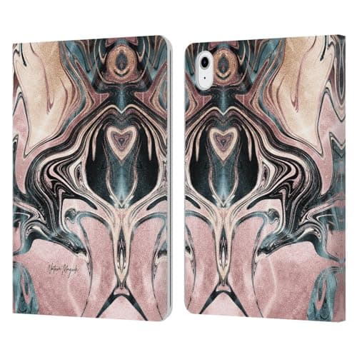 Head Case Designs Officially Licensed Nature Magick Pink Luxe Gold Marble Metallic Leather Book Wallet Case Cover Compatible with Apple iPad Air 2020 / 2022
