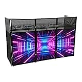 KRUDFSC Mega DJ Event Facade Foldable Cover Screen 23"x73" Portable Black Protective Panel for DJs and Live Performances