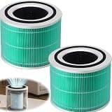 2Pcs Core 300 Replacement Filter with 3-in-1 Activated Carbon Compatible with LEVOIT Core 300 Core 300S Core 300-P Core 300S-P Air Purifier for Home Office Livingroom Bedroom(Green)