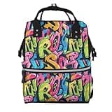 Pioyoku Graffiti Letters (8) Print Diaper Bag Backpack -Multifunction Travel Baby Diaper Bag,Baby Bags For Girls Boys