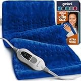 GENIANI Electric Heating Pad for Back Pain & Cramps Relief, Electric Throw, Self Care Gifts for Women, Heating Pad for Neck & Shoulder, Machine Washable Microplush, Auto Shut Off (12×24", Space Blue)