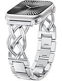 TOYOUTHS Dressy Bracelet Compatible with Apple Watch Bands 42/41/40/38mm Women, Celtic Stainless Steel Metal Fancy Nice Pretty Strap for iWatch Series 11 10 9 8 7 6 5 4 SE 3 2 1, Silver