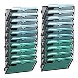 SUPEASY 10-Tier Wall File Organizer, Hanging Wall Files for Papers, Folders, Magazines, Wall Organizer for Clipboard, Assembly Needed, Black, 2 Pack