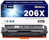 Nildoa 206X W2110X Toner Cartridge Black with Chip 1 Pack Replacement for HP 206X W2110X Color Pro M255dw M255nw; MFP M282nw M283cdw M283fdn M283fdw Ink Cartridge High Yield