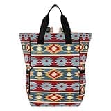 Nesatuwa Boho Aztec Pattern Diaper Bag Backpack Waterproof Large Capacity Multifunctional Diaper Bags with Insulated Pockets and Stroller Straps Travel Backpack for Baby Girl/Boy
