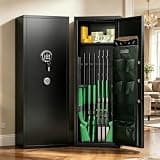 10-15 Biometric Gun Safe for Rifles and Pistols,Gun Safes for Rifle and Gun Locker, Gun Cabinet for Home with Adjustable Shelves, Fingerprint Large Gun Safe, Gun Locker