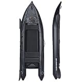 10.8ft Black Inflatable Kayak, 2-3 Person Heavy Duty Tandem Kayak with Drop-Stitch Floor, Portable Fishing Kayak for Lake River Outdoor Water Sports