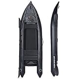 10.8ft Black Inflatable Kayak, 2-3 Person Heavy Duty Tandem Kayak with Drop-Stitch Floor, Portable Fishing Kayak for Lake River Outdoor Water Sports