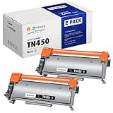 GPC Image Compatible Toner Cartridge Replacement for Brother TN450 TN-450 TN420 to use with HL-2270DW HL-2280DW HL-2240 MFC-7360N DCP-7065DN MFC7860DW Intellifax 2840 2940 Printer, 2 Pack (Black)