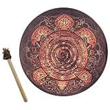 10 Inch Shaman Drum Hand Drum with Stick,for Spiritual Music(Multicoloured)