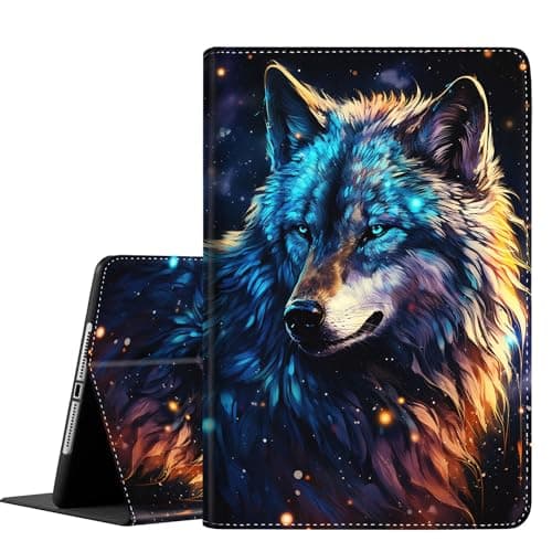 Case for iPad 9.7 (2018/2017 Model, 6th/5th Generation), Slim Folding Stand Cover with Auto Wake/Sleep Fit iPad 9.7 Inch 2018/2017, Star Wolf