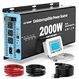 2000W Sump Pump Battery Backup System, Pure Sine Wave Inverter Charger with 25A Fast Charging, Auto Transfer Switch for Basement Flood Protection During Outages, LCD Remote, 12V Deep Cycle Compatible