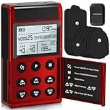 KingPavonini 4-IN-1 TENS Unit Muscle Stimulator, DIY & TENS & EMS & MASS, Dual-Channel 40 Intensities TENS Machine, Muscle Stimulator for Pain Relief Therapy Sciatica Back Pain, 12 Pads (Model: B2501)