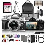 Olympus OM-D E-M10 Mark IV Mirrorless Camera with 14-42mm EZ Lens, Silver, 20.3MP Micro Four Thirds Camera, 4K Video, Wi-Fi, Bluetooth, Vlogging Camera (Bundle)