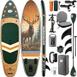 Wetarjoyfre Inflatable Paddle Board 11'×33"×6" SUP Board for Adults, 17Lbs Ultra-Light Fishing Paddleboard with 550Lbs Capacity, Non-Slip Deck & Complete Accessories for Youth & Pets