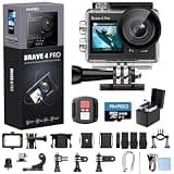 AKASO Brave 4 Pro Action Camera 4K with 64GB MicroSD U3 Card Bundle