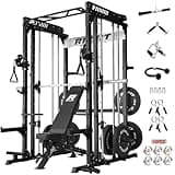 RitFit M1 Pro SmithMachine with Cable Crossover System, Multi-Function Squat Rack Power Cage for Home Gym, Power Rack and Packages Black(bp260 Package)