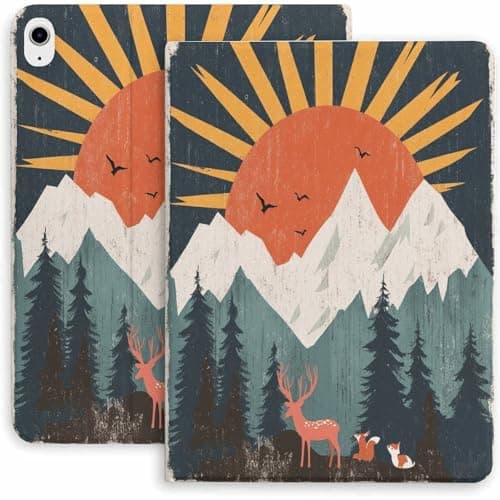 Mountain Sunset Deer Case for iPad 9/10/11th Mini 5/4/3/2/1(7.9in) Mini 6(8.3in) Mini 7(8.3in),Air 4/5/6/7,Pro 11in(2021/2022/2024)
