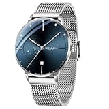 SOLLEN Automatic Watches for Men,Blue Men's Automatic Watch,Original Mechanical Watch Movement,Water Resistant,Luminous Hands,Calendar and 24-Hour Display,Minimalist Self-Winding Wrist Watches for Men