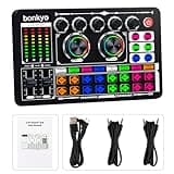 Bonkyo Professional Audio Mixer, F999 Live Sound Card With Dj Mixer For Streaming/Podcasting/Gaming, Professional Studio Equipment