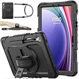 SEYMAC stock Case for Samsung Galaxy Tab S10 Lite / S10 FE / S9 FE 5G / S9 Tablet Case 10.9''/ 11'' Protective with Screen Protector, Pen Holder, 360 Rotate Stand, Hand Strap, Shoulder Strap, Black1