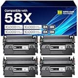 belietop 58X CF258X Toner Cartridge Black High Yield Compatible for HP 58X CF258X 58A CF258A use with LaserJet MFP M428dw M428fdw M428fdn Pro M404n M404dn M404dw M304a Printer (4 Black, with Chip)