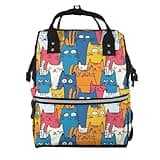 Pioyoku Cut Cats (1) Print Diaper Bag Backpack -Multifunction Travel Baby Diaper Bag,Baby Bags For Girls Boys