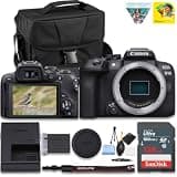 Canon EOS R10 (Body Only), Mirrorless Vlogging Camera, 24.2 MP, 4K Video, DIGIC X Image Processor, High-Speed Shooting, Subject Tracking, Lightweight, for Content Creators + 128GB Card + Camera Case