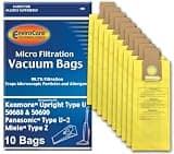 EnviroCare Replacement Vacuum bags for Kenmore Upright Types U/L/O, 50688 and 50690, Panasonic Type U-2, Miele Type Z. 10 pack