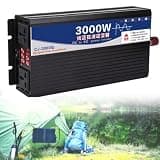 3000W 4000W 5000W Pure Sine Wave Power Inverter 12V 24V 48V DC to 110V 120V AC Transformer Converter with 2 Outlets for Rv,Travel,Outdoor Picnic,Boat Yacht,Camping(3000W,60V to 110V)