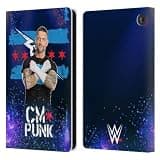 Head Case Designs Officially Licensed WWE Portrait CM Punk Leather Wallet Case Compatible with Amazon Fire 7 2022