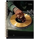 FUHYGU DJ Notebook 5.5 x 8.3 Inches, Music Lover Journal, Turntable Vinyl Record Cover, Spiral Lined Notebook for DJs, Hip Hop Music Gift