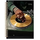 FUHYGU DJ Notebook 5.5 x 8.3 Inches, Music Lover Journal, Turntable Vinyl Record Cover, Spiral Lined Notebook for DJs, Hip Hop Music Gift