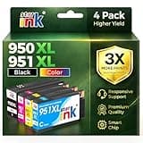 Starink 950 951 Ink Cartridges Replacement for HP 950XL and 951XL Ink Cartridges Combo Pack Compatible with 950XL 951XL OfficeJet Pro 8600 8610 8615 8620 8625 8100 8630 8660 276DW 251DW, 4 Pack, BKCMY
