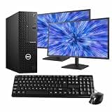 Dell OptiPlex 3090 Desktop PC | Intel Core i7 10th Gen Octa Core | 16GB RAM | 1TB SSD | Windows 11 Pro | Dual 24" LCD Monitors | Quadro P620 | Wired Keyboard & Mouse | AX200 WiFi + BT | (Renewed)
