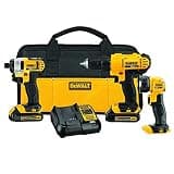 DEWALT 20V MAX Cordless Drill Impact Driver and LED Work Light Portable, Power Tool Combo Kit 3 Tool, 2 Batteries and Charger Included (DCK340C2)