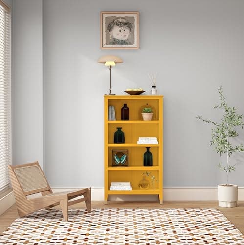 Greener Valley Bookcase with 4 Shelves - Medium - B308 (Mustard)