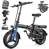 Folding Electric Bike for Adults and Teens, 550W Peak Motor, 25MPH E Bikes, 35 MilesPAS Range, 48V 12Ah Battery, 14" FoldableMini Commuting Electric Bicycle, UL 2849Certified, 3-Level Pedal Assist