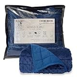 Kids Weighted Blanket 5lbs – Soft Dual-Sided Minky & Cotton – 2x2 Pocket Weighted Throw for Youth & Teens – 36x48 – Washable – Reversible – Blue – Glass Beads Fill
